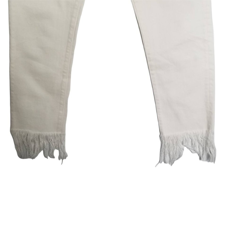3x1 Bianca Women's Cropped White Fringe Straight Leg 100% Cotton Jeans 2… - Picture 6 of 11